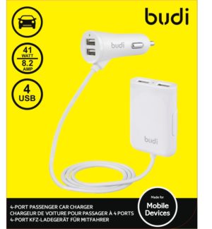 Budi - Ładowarka samochodowa 4x USB