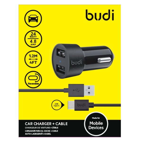 Budi - Ładowarka samochodowa 2x USB