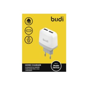 Budi - Kompaktowa ładowarka sieciowa 2x USB