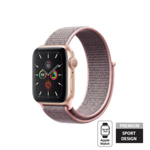 Crong Nylon - Pasek sportowy do Apple Watch 38/40 mm (Light Pink)