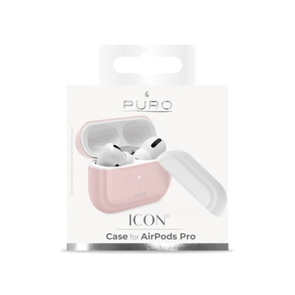PURO ICON Case - Etui Airpods Pro z dodatkową osłonką (Rose + Rose Cap + White Cap)