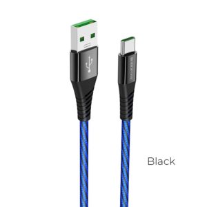 Borofone - Kabel USB-A do USB-C 5A w oplocie + aluminiowa obudowa