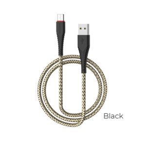 Borofone - kabel USB-A do USB-C z pozłacanym rdzeniem i nylonowym oplotem