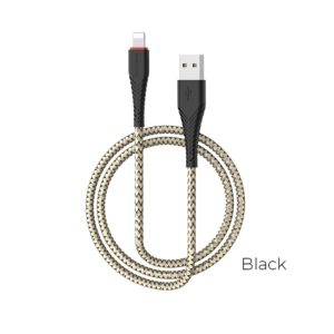 Borofone - kabel USB-A do Lightning z pozłacanym rdzeniem i nylonowym oplotem