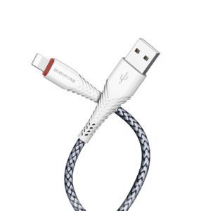 Borofone - kabel USB-A do Lightning z pozłacanym rdzeniem i nylonowym oplotem