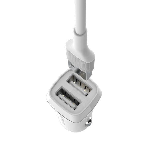 Borofone - ładowarka samochodowa 2x USB kabel Lightning w zestawie