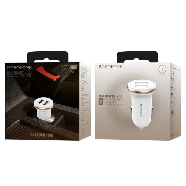 Borofone - ładowarka samochodowa 2x USB