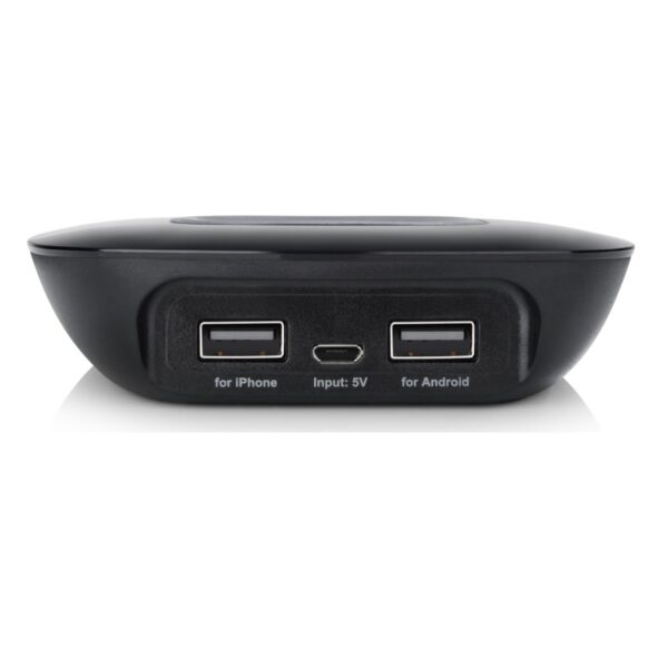 Budi - Ładowarka bezprzewodowa Qi oraz + porty USB (Czarny)