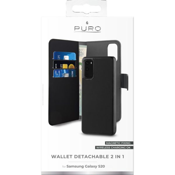 PURO Wallet Detachable - Etui 2w1 Samsung Galaxy S20 (czarny)