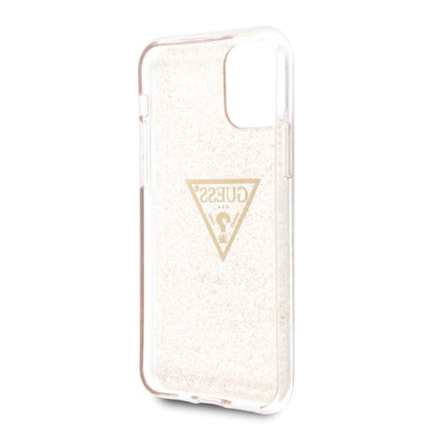 Guess Solid Glitter Triangle - Etui iPhone 11 Pro (Gold))