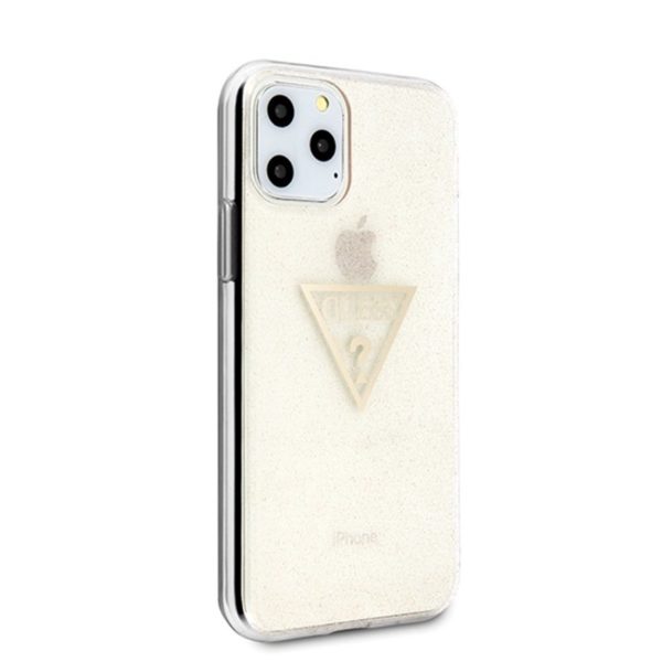 Guess Solid Glitter Triangle - Etui iPhone 11 Pro (Gold))