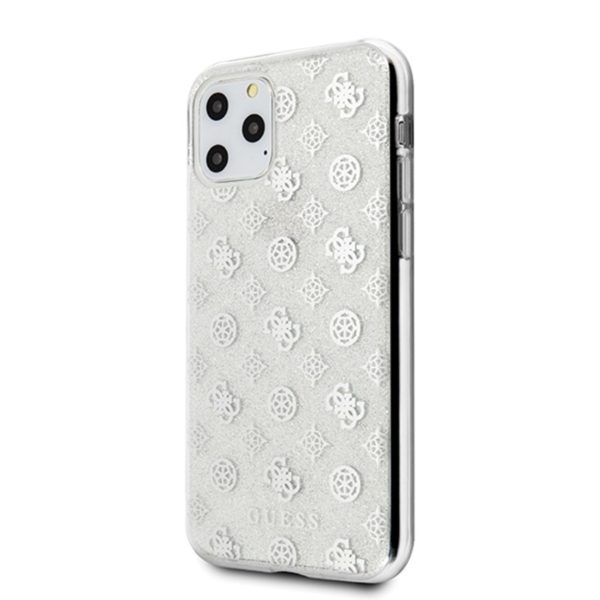Guess 4G Peony Glitter - Etui iPhone 11 Pro (Srebrny)