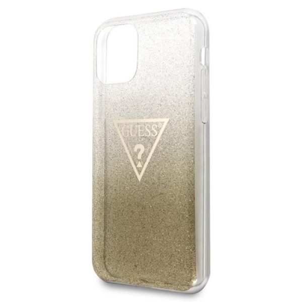 Guess Solid Glitter Triangle - Etui iPhone 11 (Gold))