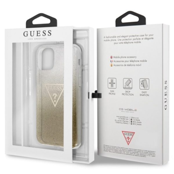 Guess Solid Glitter Triangle - Etui iPhone 11 (Gold))