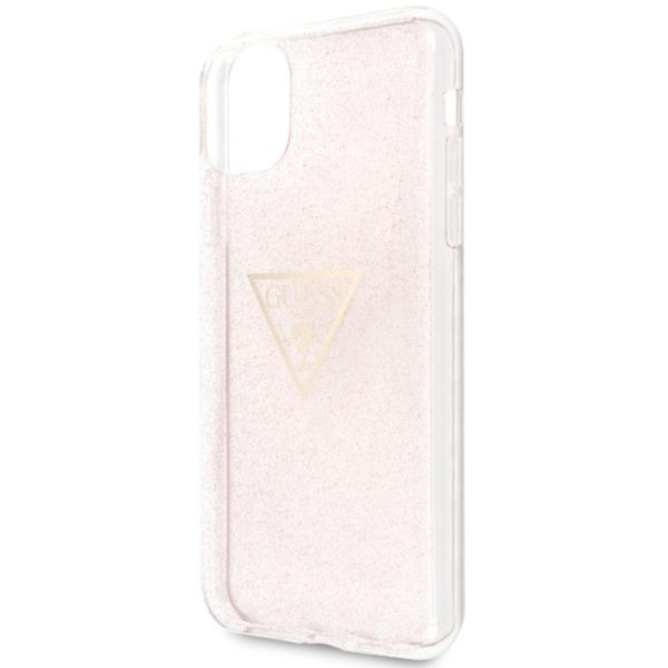 Guess Solid Glitter Triangle - Etui iPhone 11 Pro Max (Pink)