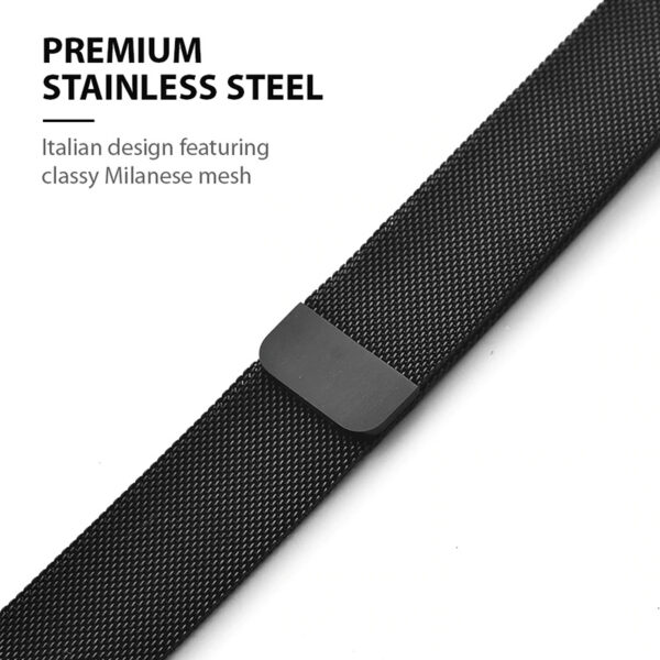 Crong Milano Steel - Pasek ze stali nierdzewnej do Apple Watch 42/44 mm (czarny)