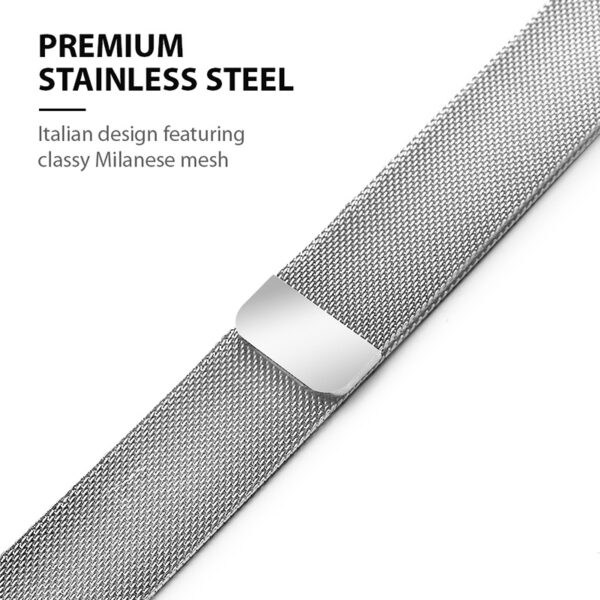 Crong Milano Steel - Pasek ze stali nierdzewnej do Apple Watch 42/44 mm (srebrny)