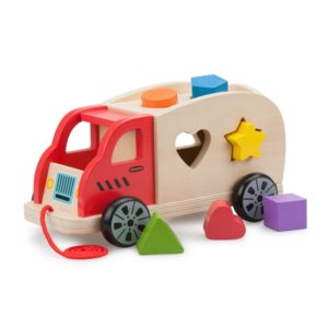 New Classic Toys - Drewniana ciężarówka z otworami na klocki