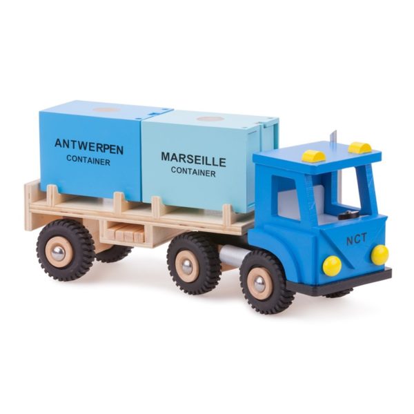 New Classic Toys - Drewniana ciężarówka z 2 pojemnikami
