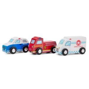 New Classic Toys - Zestaw 3 drewnianych pojazdów