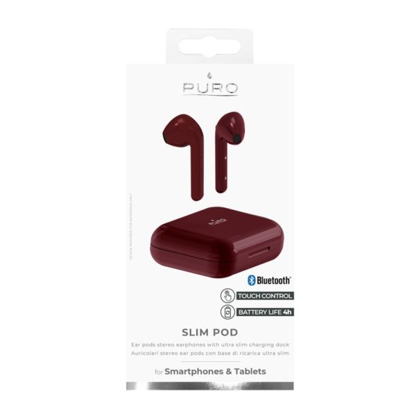 PURO SLIM POD TWS 5.0 – Bezprzewodowe słuchawki Bluetooth V5.0 z etui ładującym