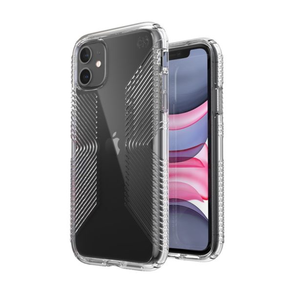 Speck Presidio Perfect-Clear with Grips - Etui iPhone 11 z powłoką MICROBAN (Clear)