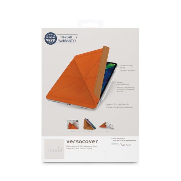 Moshi VersaCover - Etui origami iPad Pro 11" (2020/2018) z ładowaniem Apple Pencil (Sienna Orange)