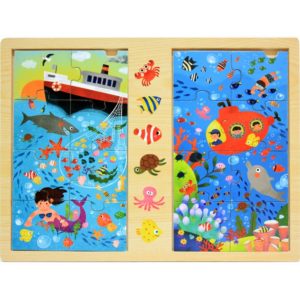 Top Bright - Drewniana gra & puzzle ocean (2 x 8 el.)