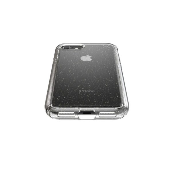Speck Presidio Perfect-Clear with Glitter - Etui iPhone SE 2020 / 8 / 7 z powłoką MICROBAN (Gold Glitter/Clear)