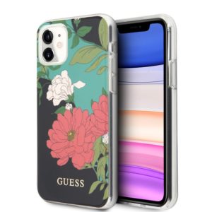 Guess Flower Shiny Collection N1 - Etui iPhone 11 (Black)