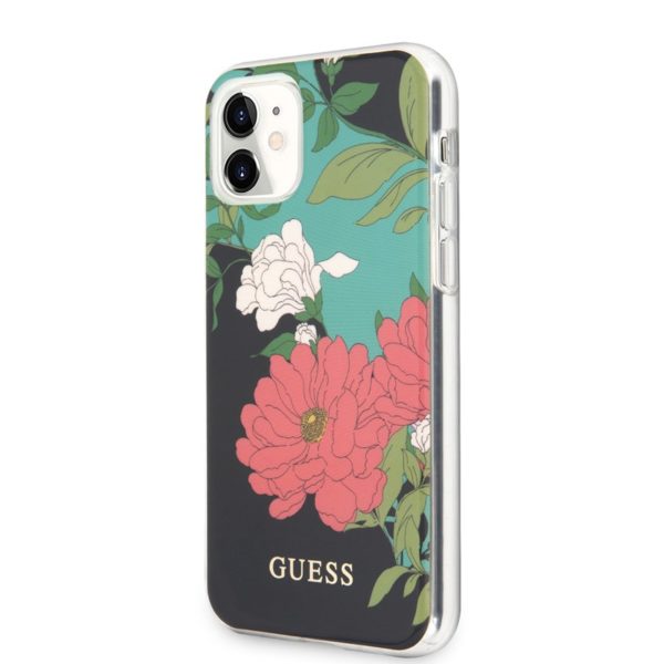 Guess Flower Shiny Collection N1 - Etui iPhone 11 (Black)