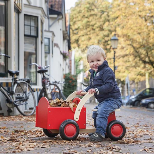 New Classic Toys - Drewniany rower cargo czerwony