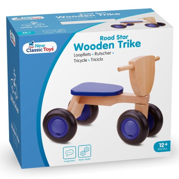 New Classic Toys - Drewniany rower balance niebieski