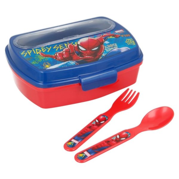 Spiderman - Lunchbox ze sztućcami (Łyżka