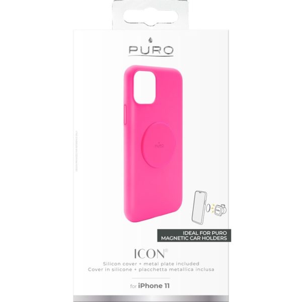 PURO ICON+ Cover - Etui magnetyczne iPhone 11 (fluo fuksja)