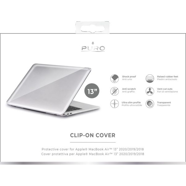 PURO Clip On - Obudowa Macbook Air 13" (2020 / 2018) (przezroczysty)