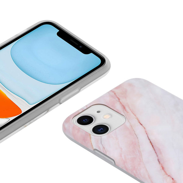 Crong Marble Case – Etui iPhone 11 (różowy)