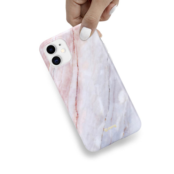 Crong Marble Case – Etui iPhone 11 (różowy)
