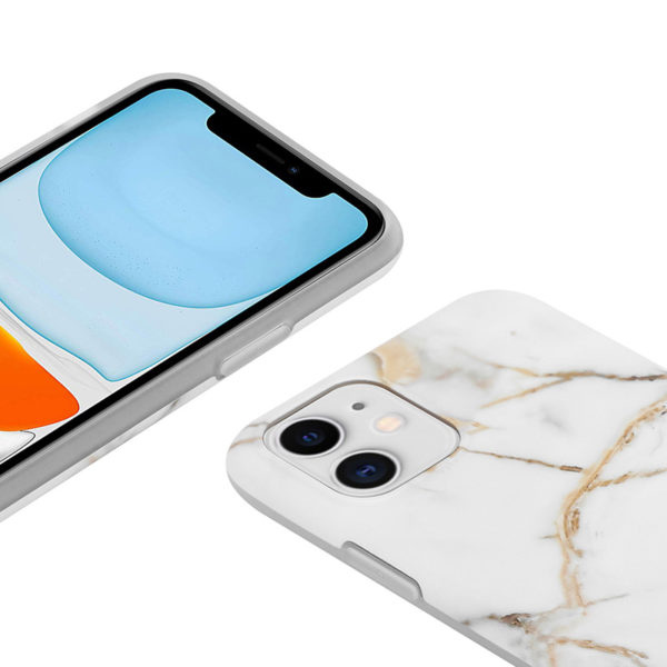Crong Marble Case – Etui iPhone 11 (biały)