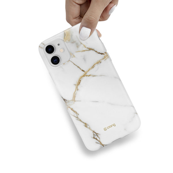 Crong Marble Case – Etui iPhone 11 (biały)