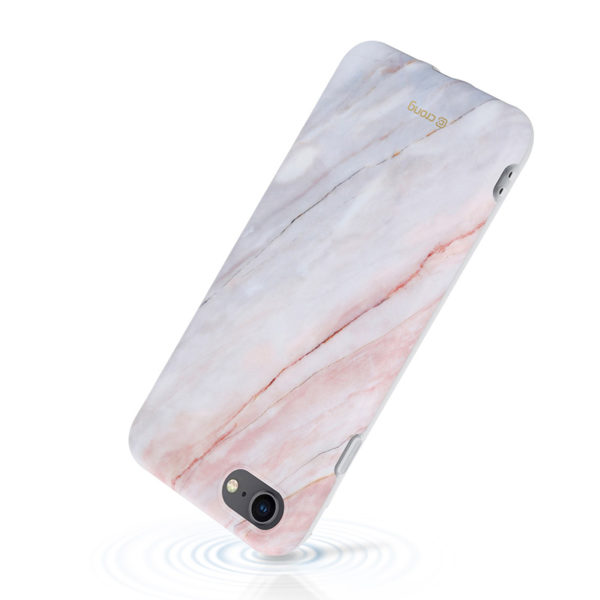 Crong Marble Case – Etui iPhone SE 2020 / 8 / 7 (różowy)