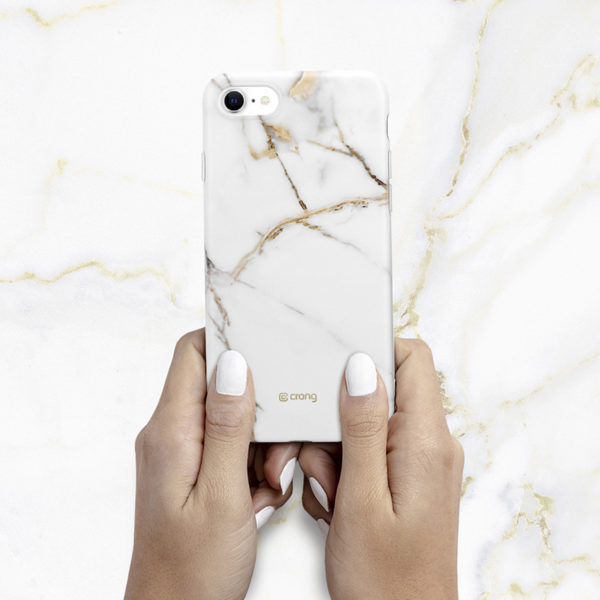 Crong Marble Case – Etui iPhone SE 2020 / 8 / 7 (biały)