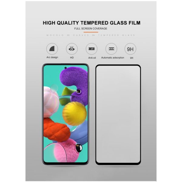 Mocolo 3D 9H Full Glue - Szkło ochronne na cały ekran Samsung Galaxy A51 (Black)