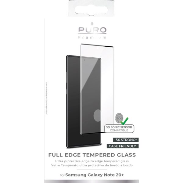 PURO Premium Full Edge Tempered Glass Case Friendly - Szkło ochronne hartowane na ekran Samsung Galaxy Note 20 Ultra (czarna ramka)