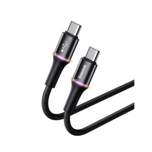 Baseus Halo Data Cable - Kabel połączeniowy USB-C do USB-C PD2.0 60W 0.5m (czarny)