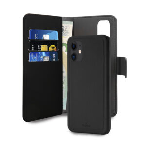 PURO Wallet Detachable - Etui 2w1 iPhone 12 Mini (czarny)