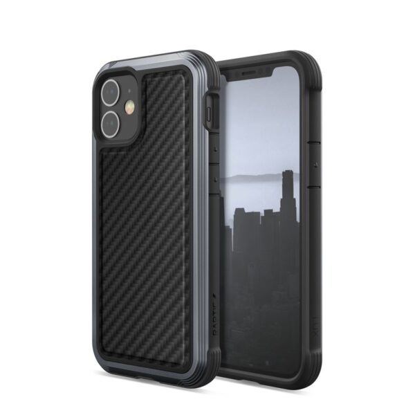 X-Doria Raptic Lux - Etui aluminiowe iPhone 12 Mini (Drop test 3m) (Black Carbon Fiber)