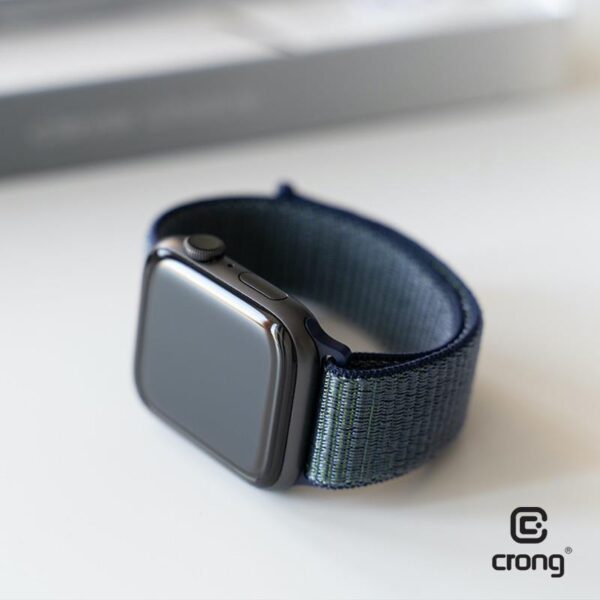 Crong Nylon - Pasek sportowy do Apple Watch 38/40 mm (Midnight Fog)