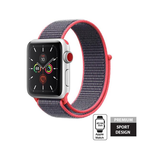 Crong Nylon - Pasek sportowy do Apple Watch 42/44 mm (Electric Pink)