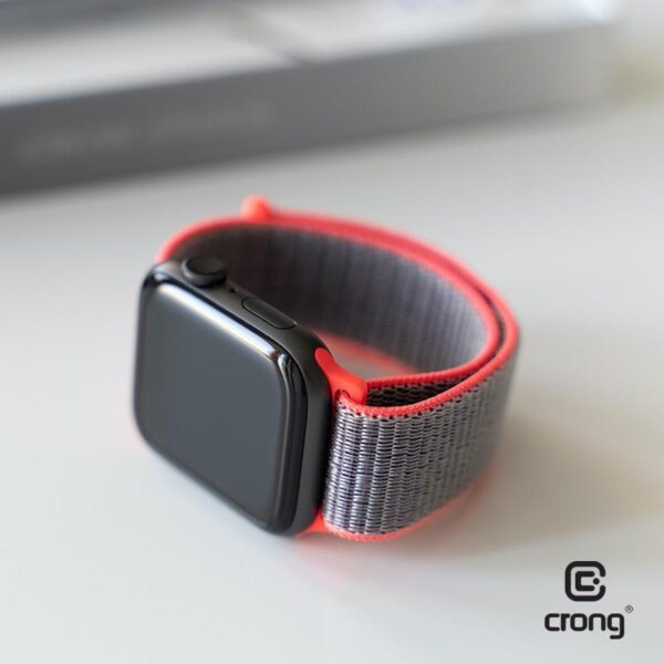 Crong Nylon - Pasek sportowy do Apple Watch 42/44 mm (Electric Pink)